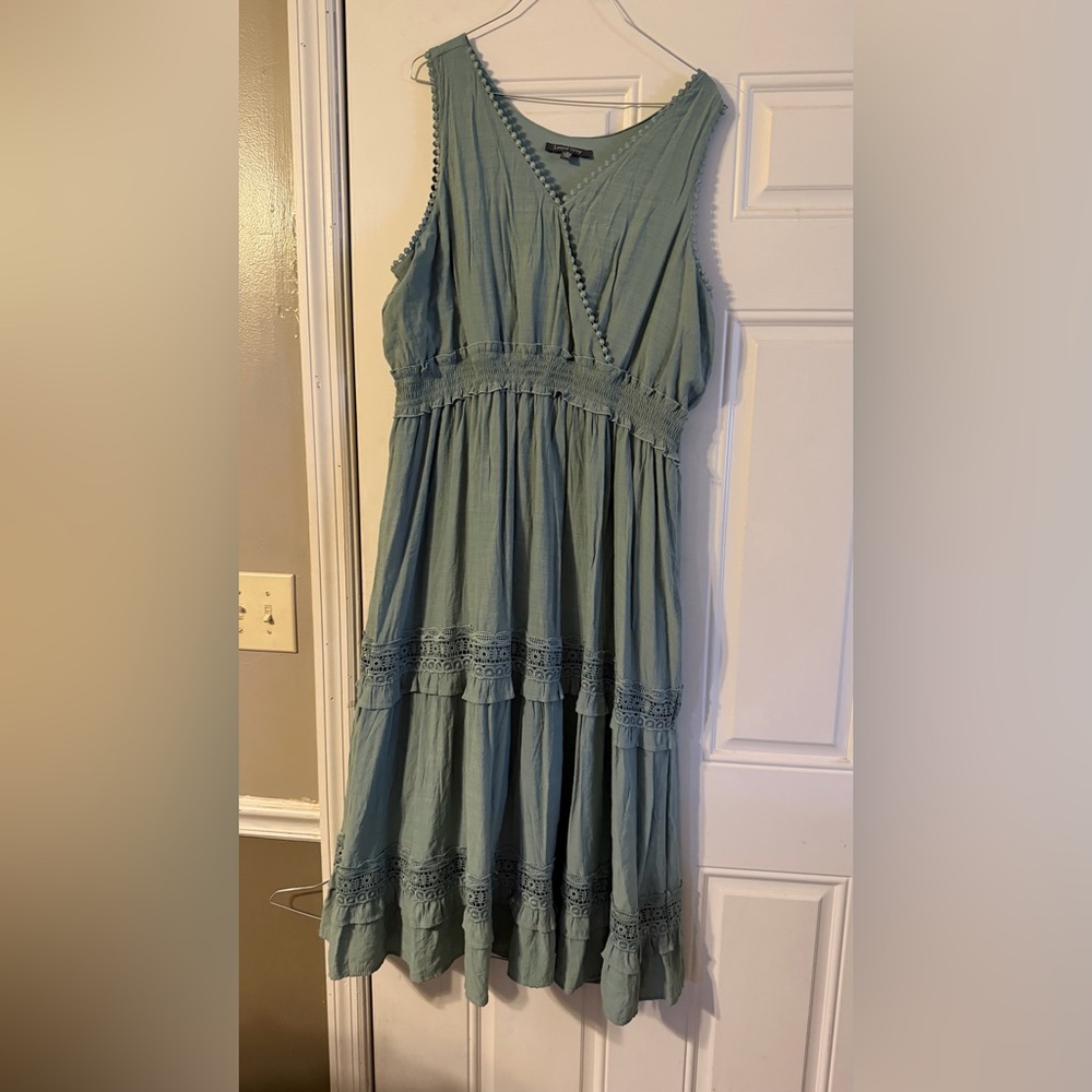 Sleeveless western coastal boho dress  with Lace Details